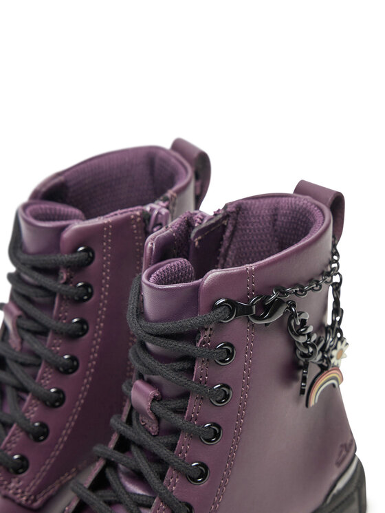 Clarks Clarks Kozaki Evyn Charm O. 26179029 Fioletowy