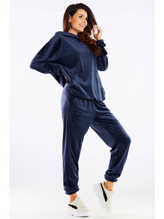 Awama Awama Dámské kalhoty A459 Tmavomodrá Basic Fit