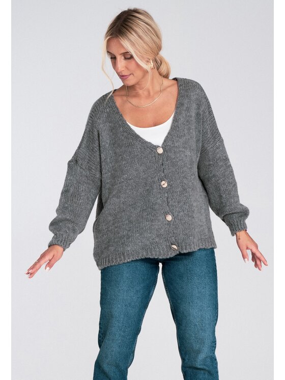 FIGL FIGL Ζακέτα M1241 Γκρι Regular Fit