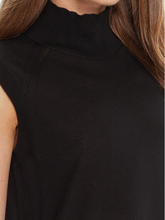 BOSS BOSS Bluză cu gât Fipini 50544998 Negru Regular Fit