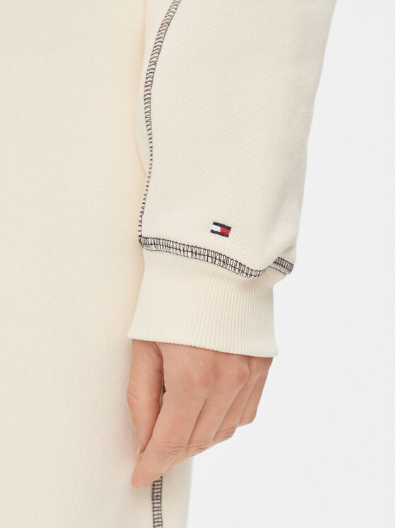 Tommy Hilfiger Tommy Hilfiger Kootud kleit Varsity 85 WW0WW40614 Beež Relaxed Fit