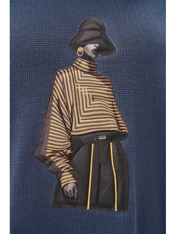 blue shadow blue shadow Sweter Likola Szary ciemny Regular Fit