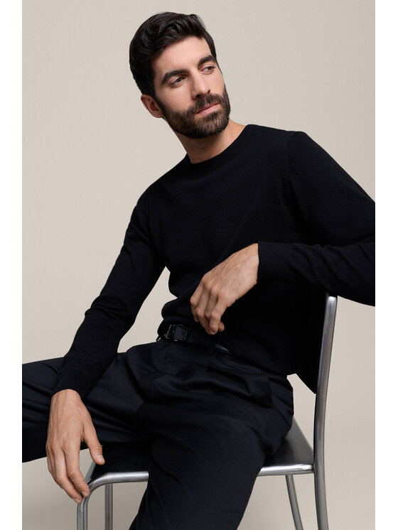Lancerto Lancerto Sweter Christopher SW073226000031 Czarny Regular Fit