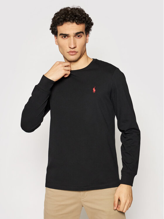 Polo Ralph Lauren Longsleeve krekls Classics 710671468001 Melns Custom Slim Fit