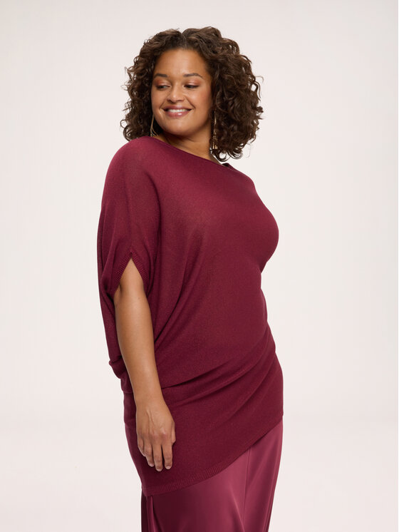 Fiorella Rubino Fiorella Rubino Sweter M261E002283N036 Bordowy Over Fit