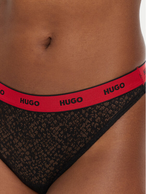 HUGO HUGO Komplet 3 par stringów 50535265 Czarny
