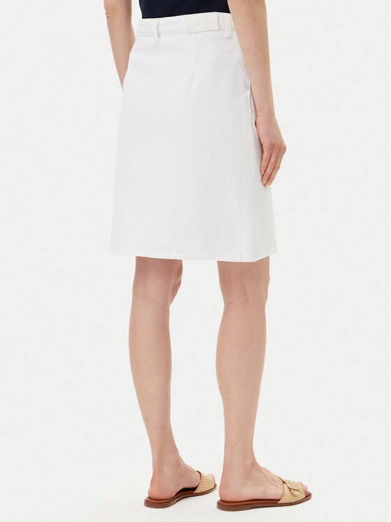 Tommy Hilfiger Tommy Hilfiger Джинсова спідниця WW0WW44391 Білий Regular Fit