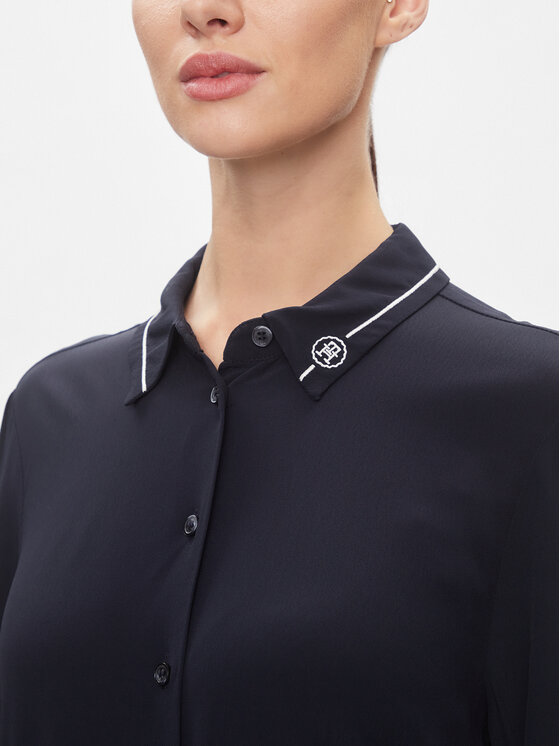Tommy Hilfiger Tommy Hilfiger Ing Smd Detail Fluid Shirt WW0WW40549 Sötétkék Regular Fit