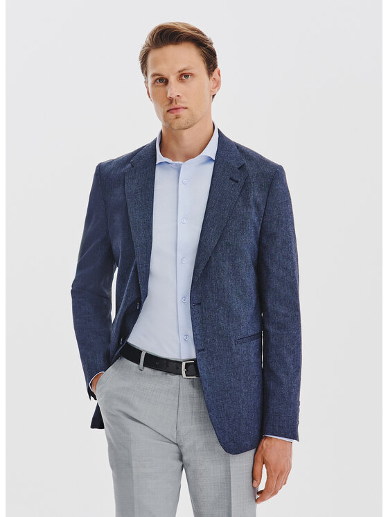Pako Lorente Pako Lorente Marynarka P25WF-3X-002 Granatowy Slim Fit