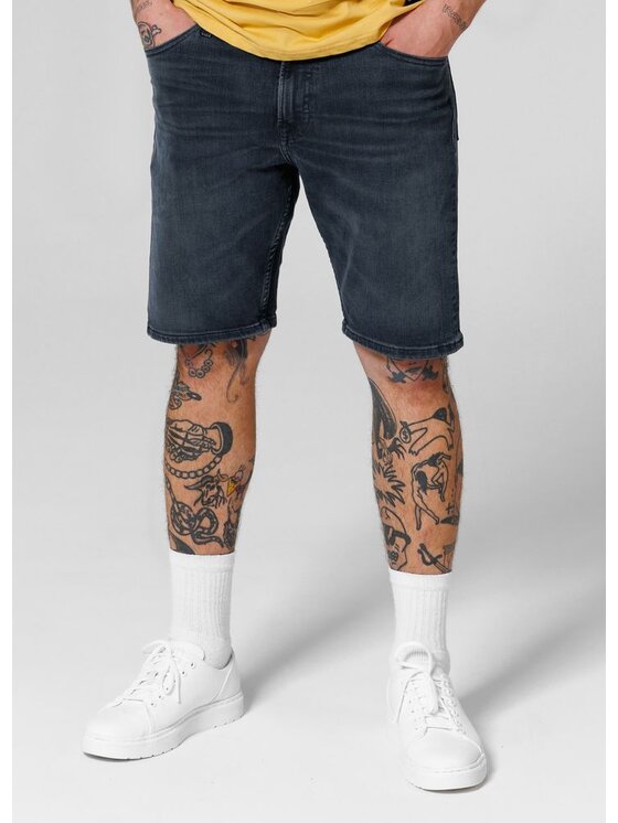 PITBULL PITBULL Szorty jeansowe Dark Wash Highlander Granatowy Regular Fit