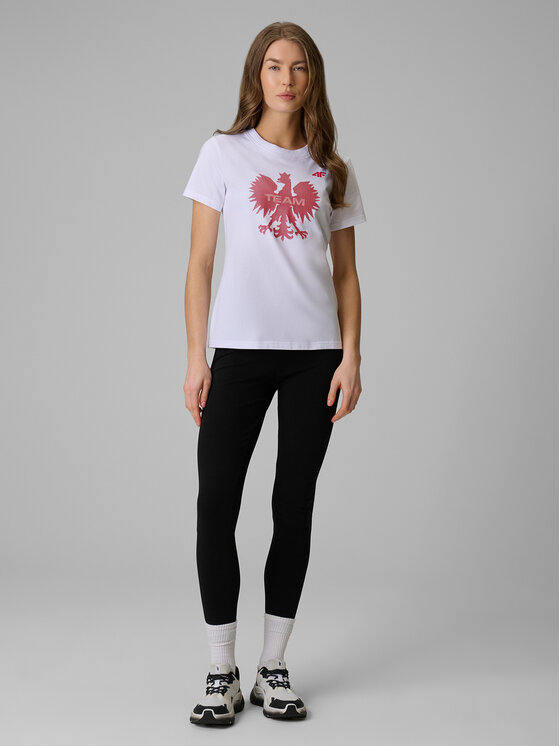 4F 4F T-Shirt STREFA KIBICA Biały Regular Fit