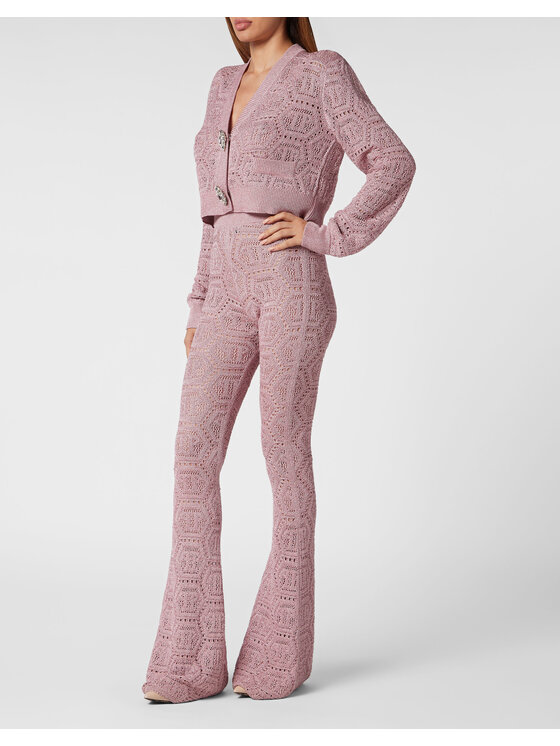 PHILIPP PLEIN PHILIPP PLEIN Spodnie dzianinowe 15273 Różowy