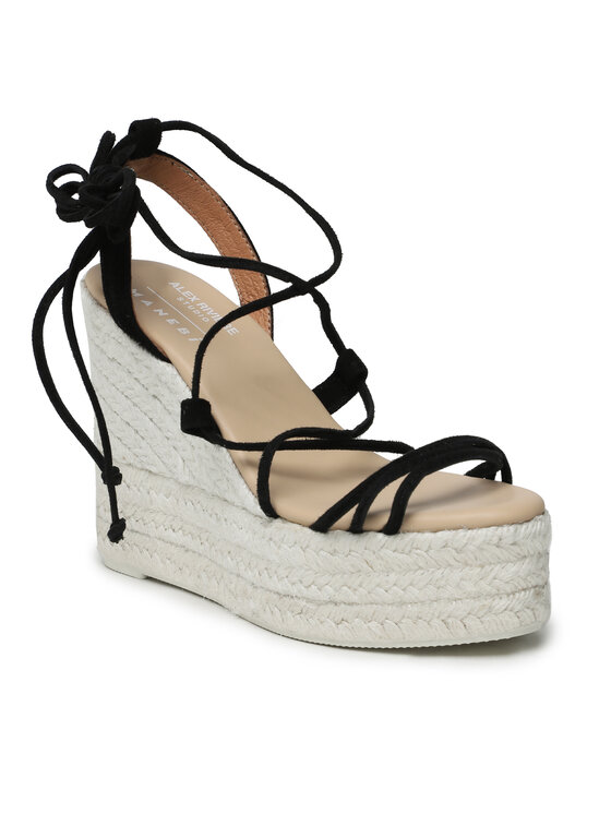 Manebi Manebi Espadrile Lace-Up Wedge Espadrilles L 8.6 WA Negru