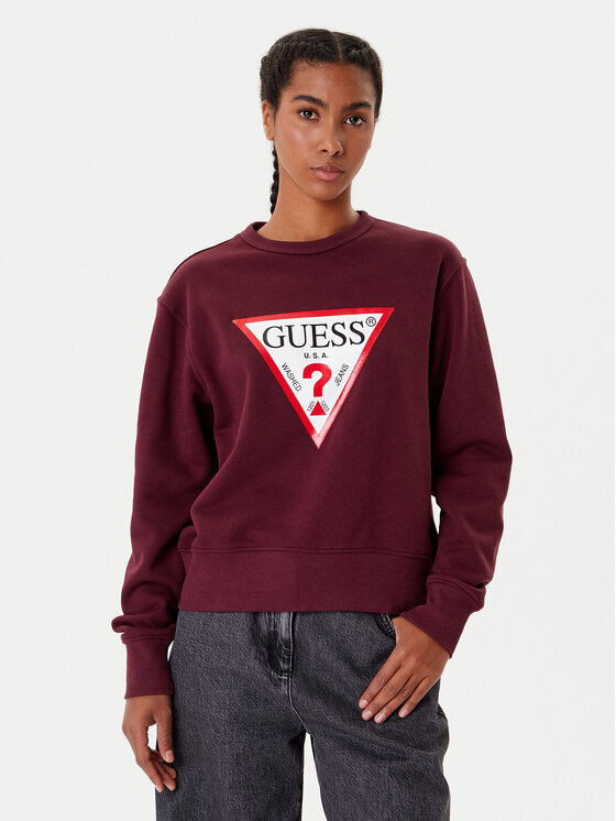 Guess Guess Світшот W2YQ16 KBA11 Бордовий Regular Fit