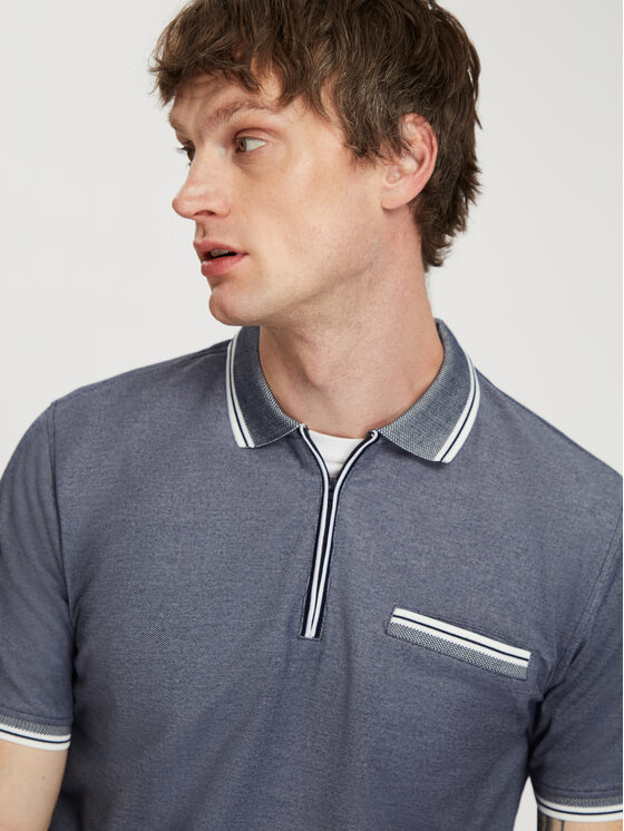 Cross Jeans Cross Jeans Polo 16088-001 Granatowy Regular Fit