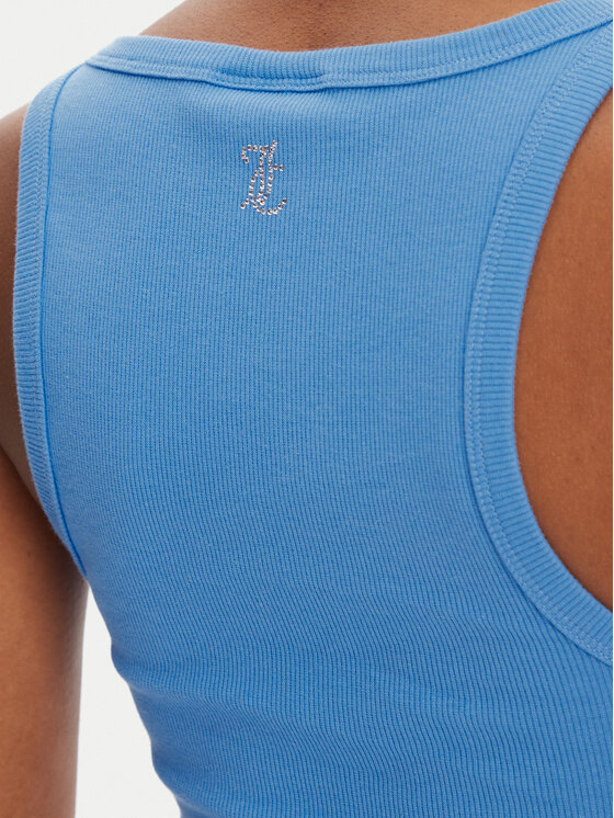 Juicy Couture Juicy Couture Top Racer JCWLV125305 Niebieski Slim Fit