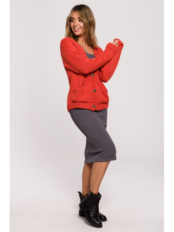 BeWear BeWear Sveter BK074 Oranžová Comfortable Fit