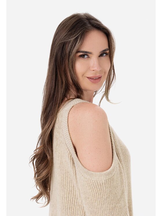 LAURELLA LAURELLA Sweter 6TU026 Beżowy Regular Fit