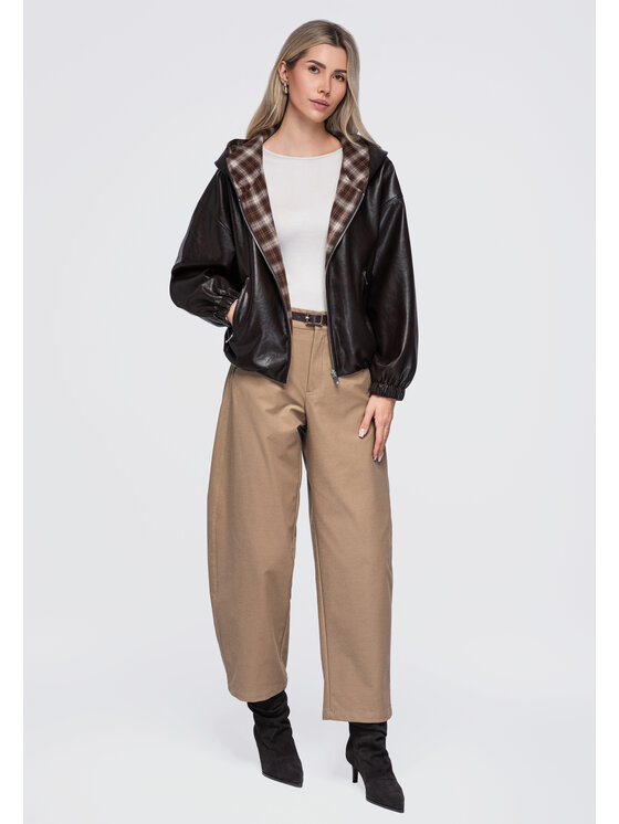 Ombre Ombre Kurtka przejściowa OW-JT-E0006 Brązowy Relaxed Fit
