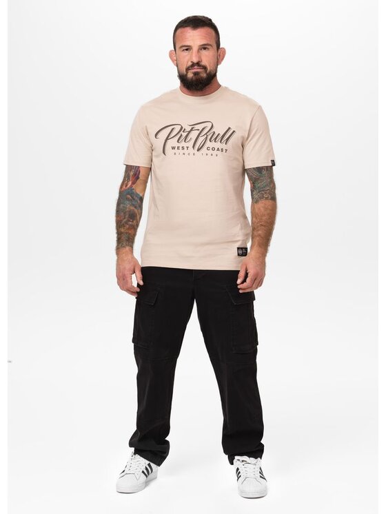 PITBULL PITBULL T-Shirt Koszulka męska EL JEFFE 3XL Beżowy Regular Fit