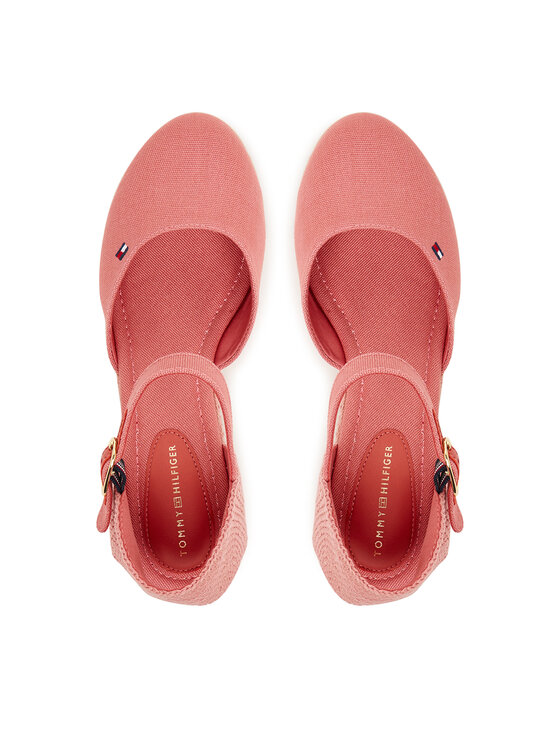 Tommy Hilfiger Tommy Hilfiger Espadrilky Mid Wedge Espad Closed Toe FW0FW09233 Koralová