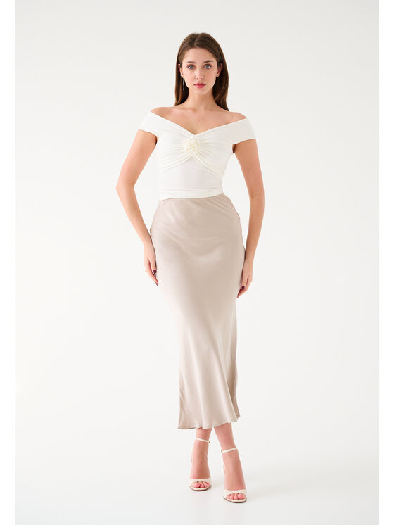 Leimann Leimann Spódnica Julia Beżowy Slim Fit