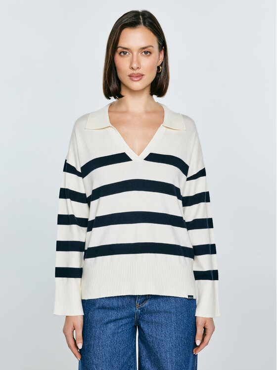 BIG STAR BIG STAR Sweter ALINA Biały Comfort Fit