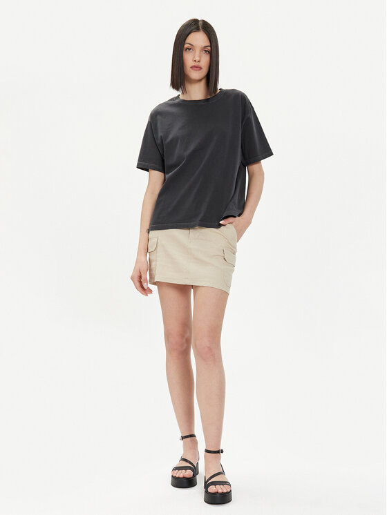 ONLY ONLY Spódnica mini Malfy-Caro 15310982 Beżowy Regular Fit