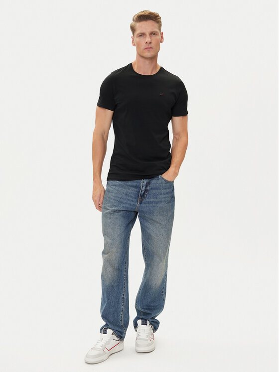 Tommy Jeans Tommy Jeans T-krekls DM0DM04411 Melns Slim Fit