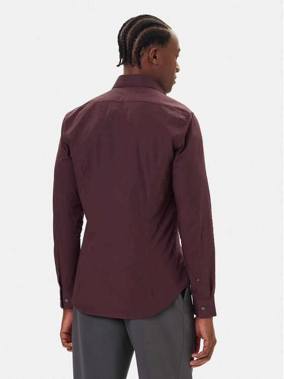 Calvin Klein Calvin Klein Košeľa Essentials LV019EU037 Bordová Slim Fit