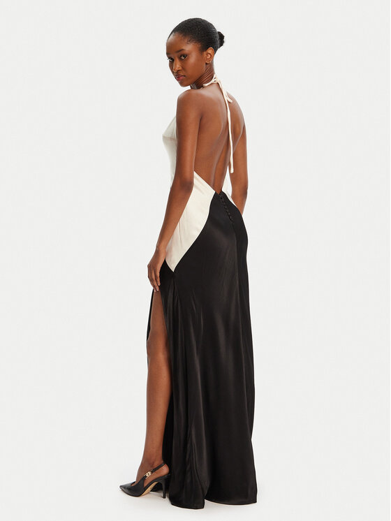 BARDOT BARDOT Kokteiļkleita Yve Contrast Halter 59315DB3 Melns Regular Fit