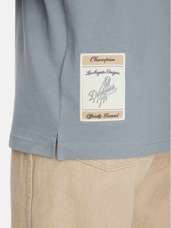 Champion Champion Тениска с яка и копчета 221044 Син Regular Fit