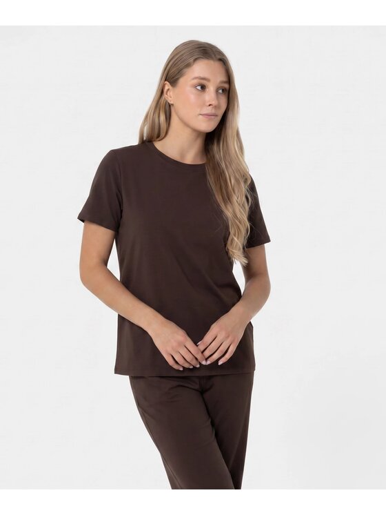 BASICLO BASICLO T-Shirt BSL-004-132 Brązowy Regular Fit