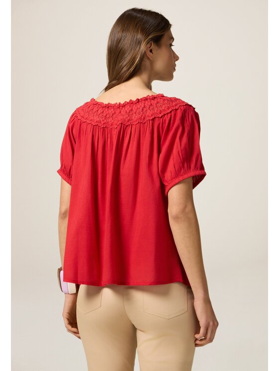 Oltre Oltre Blusa 2465J000696N016 Rosso Baggy Fit