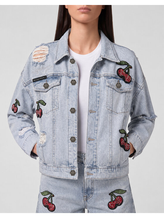 PHILIPP PLEIN PHILIPP PLEIN Kurtka jeansowa 31763 Niebieski Regular Fit