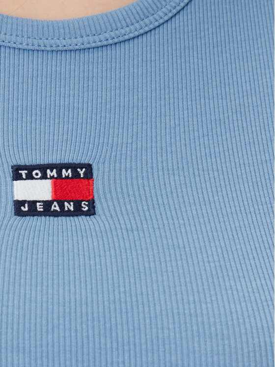 Tommy Jeans Tommy Jeans Majica Badge DW0DW17881 Modra Slim Fit