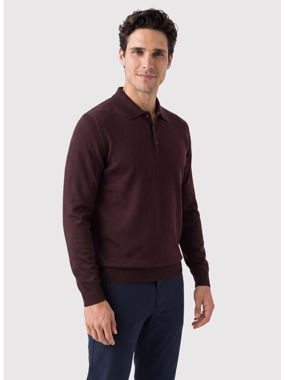 Pako Lorente Pako Lorente Sweter P26WF-2X-005 Bordowy Regular Fit