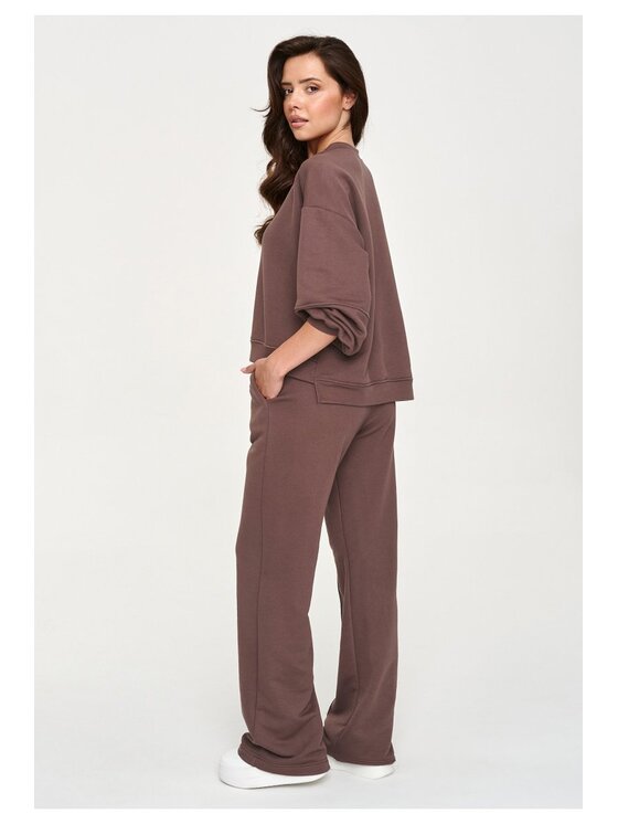 Makadamia Makadamia Dres M951 Brązowy Loose Fit