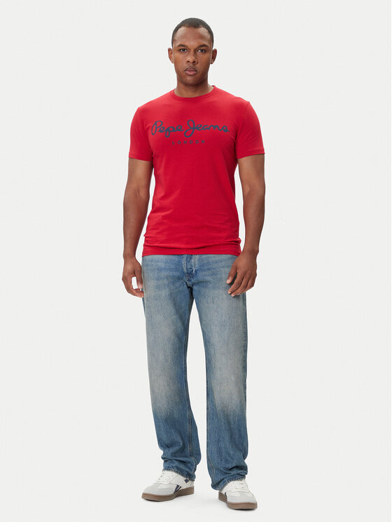 Pepe Jeans Pepe Jeans Tričko Original Stretch N PM5010132 Červená Regular Fit