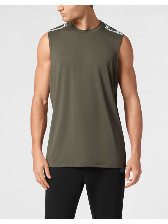 Plein Sport Plein Sport Tank top 10213 Zielony Regular Fit