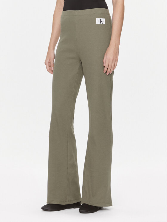 Calvin Klein Jeans Calvin Klein Jeans Szövet nadrág J20J222598 Zöld Straight Fit