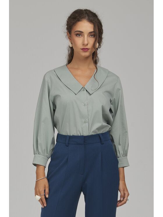 NIFE NIFE Košile K99 Zelená Relaxed Fit