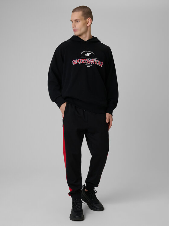 4F 4F Bluza SPORTS CLUB Czarny Loose Fit