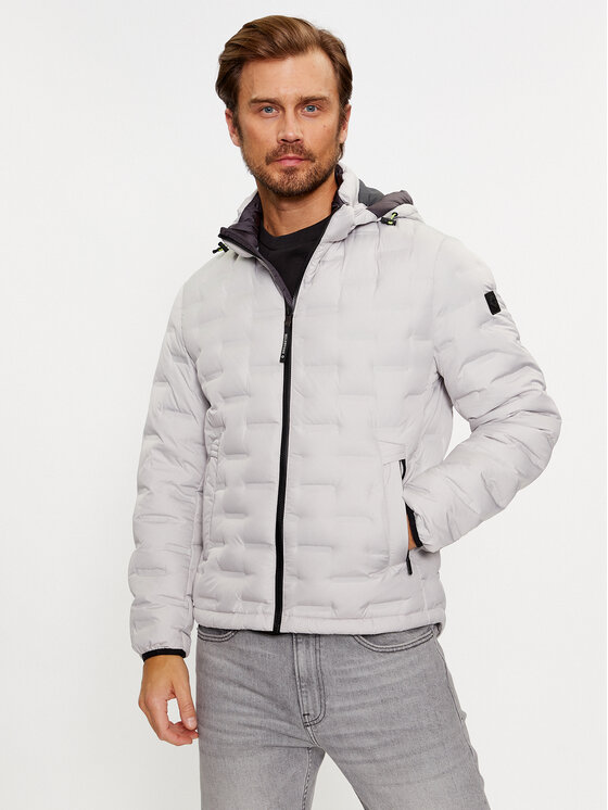Milestone Milestone Пухено яке Brayden 330341 60390 Сив Regular Fit