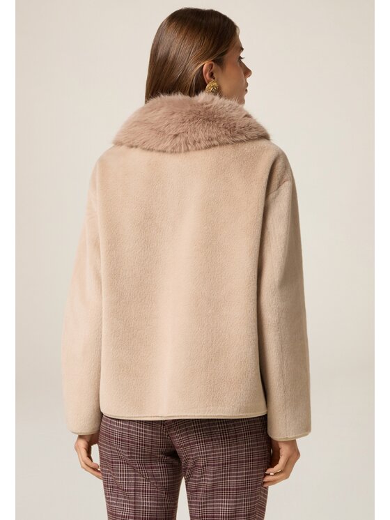 Oltre Oltre Cappotto invernale 0082J000125N002 Crema Boxy Fit