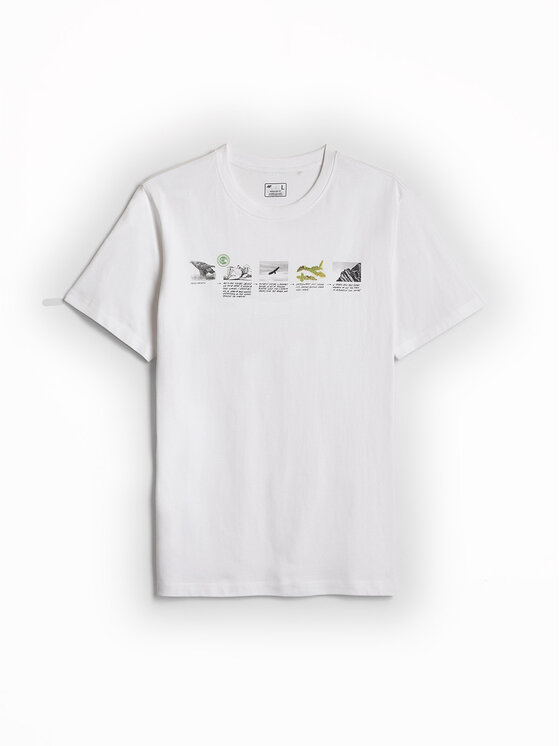 4F 4F T-Shirt OVERLAND Biały Regular Fit