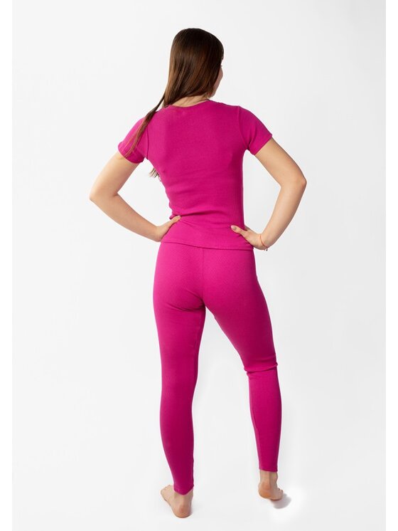 DKaren Sport DKaren Sport Komplet bluzka i spodnie Halima Różowy Slim Fit