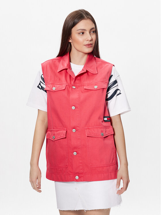 Damska Kamizelka Tommy Jeans, Rozmiar M, Różowa, DW0DW15683