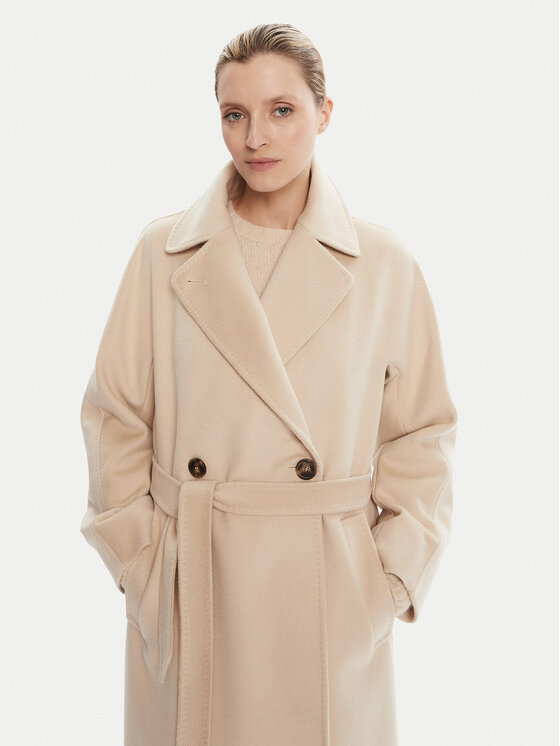 Weekend Max Mara Weekend Max Mara Volneni plašč Resina 2525016031 Bež Regular Fit