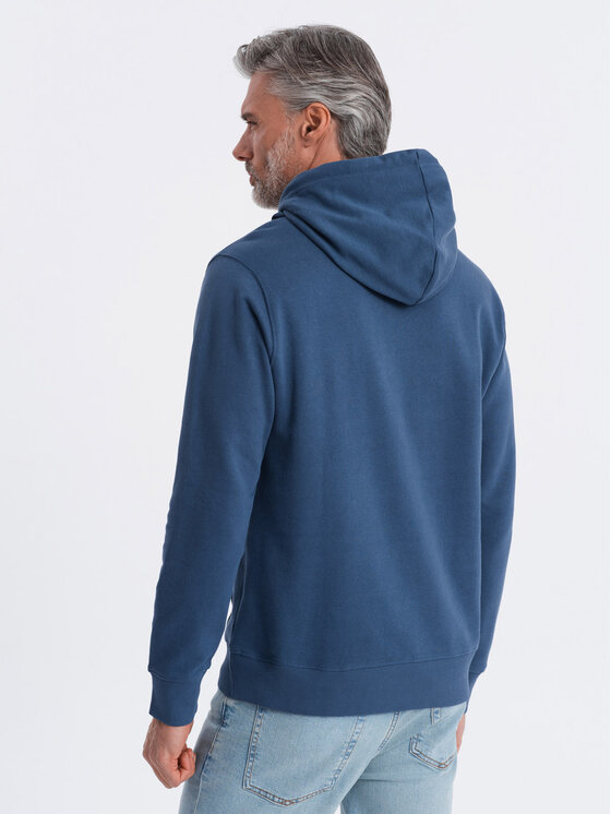 Ombre Ombre Mikina OM-SSBN-0177 Tmavomodrá Classic Fit